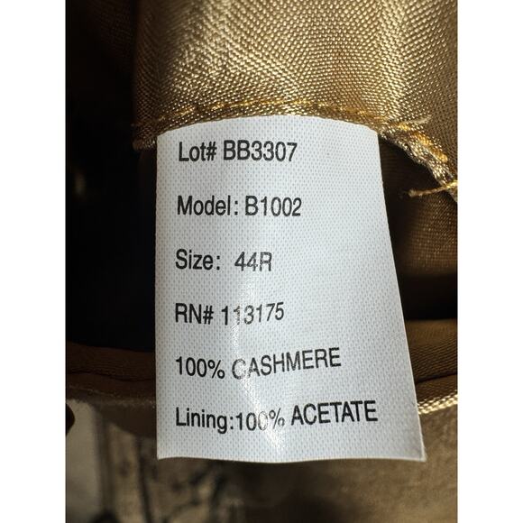 HASPEL Mens Blazer Jacket Sport Coat 100% Cashmere Camel Size 44R Satin Lined - Picture 3 of 7